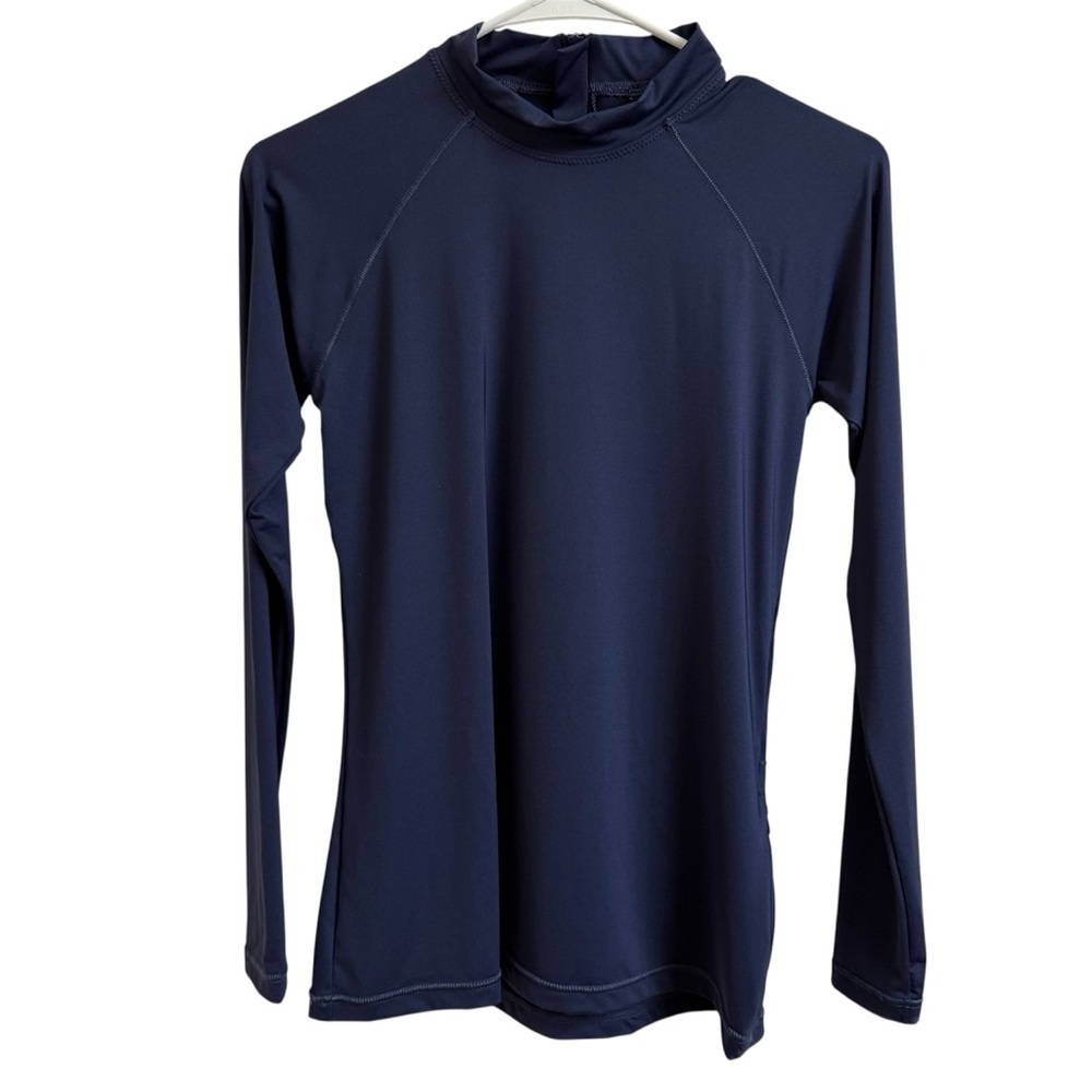 Athleta North Point Rashguard Women’s Size M Long Sleeve Zip Back Blue UPF 50+ - Picture 5 of 13